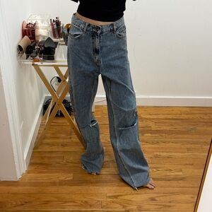 Lioness Distressed Women's Wide Leg Jeans Size XS